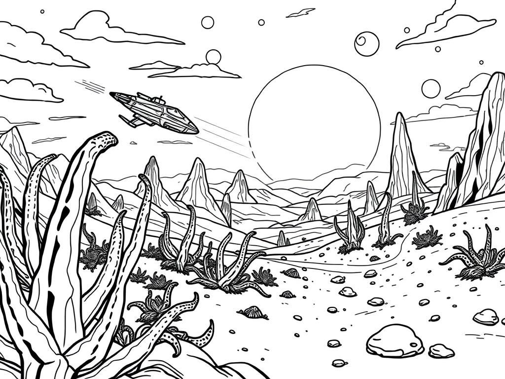 Space Coloring Page