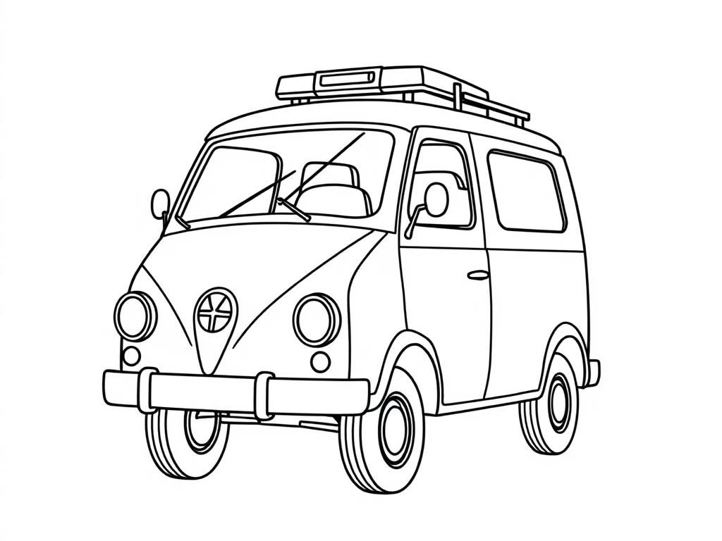 Vintage Van Coloring Page