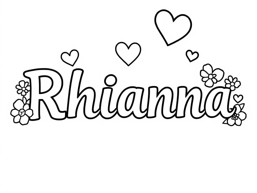Preview of Rhianna and Skyla with hearts and flowers around names