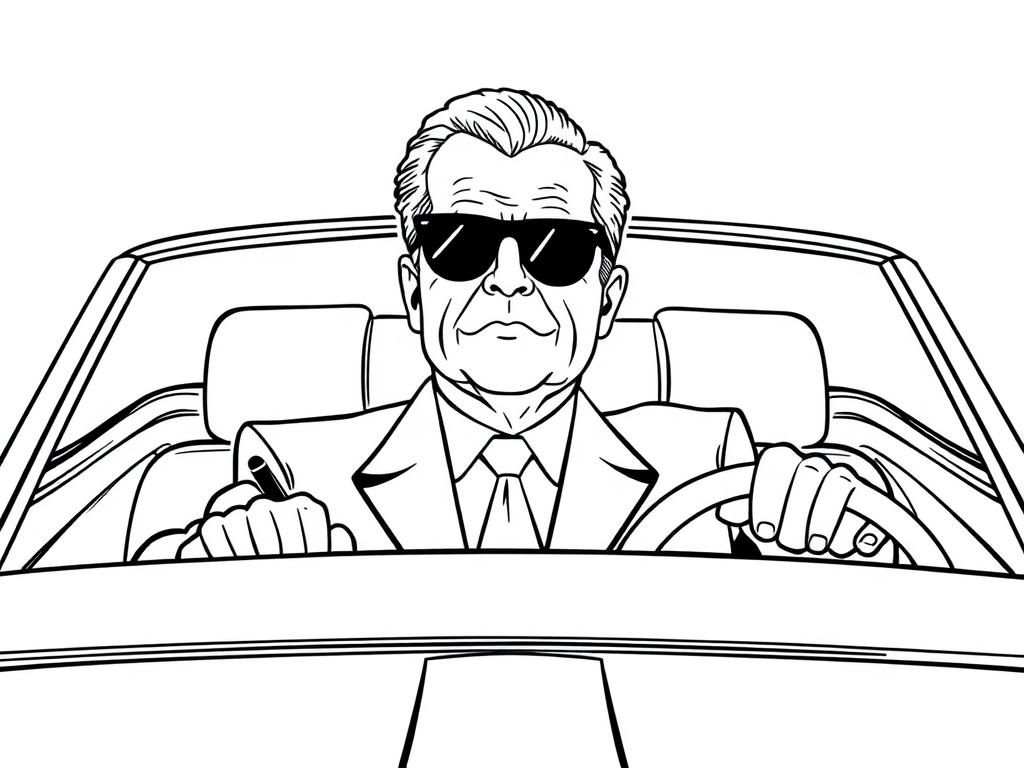 Preview of Richard Nixon in sunglasses in a convertible