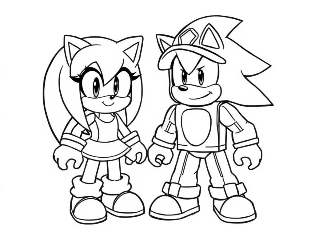 Sonic and Tails Friends Coloring Page