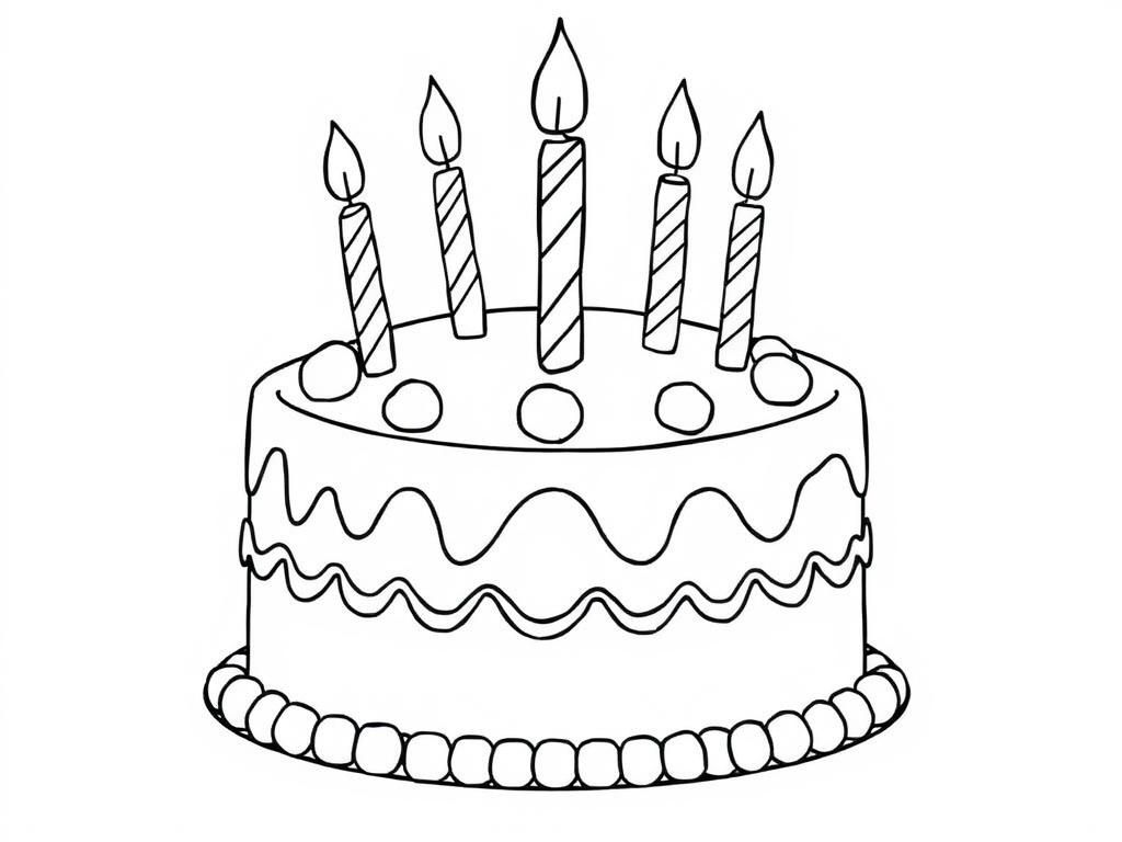 Birthday Cake Coloring Page
