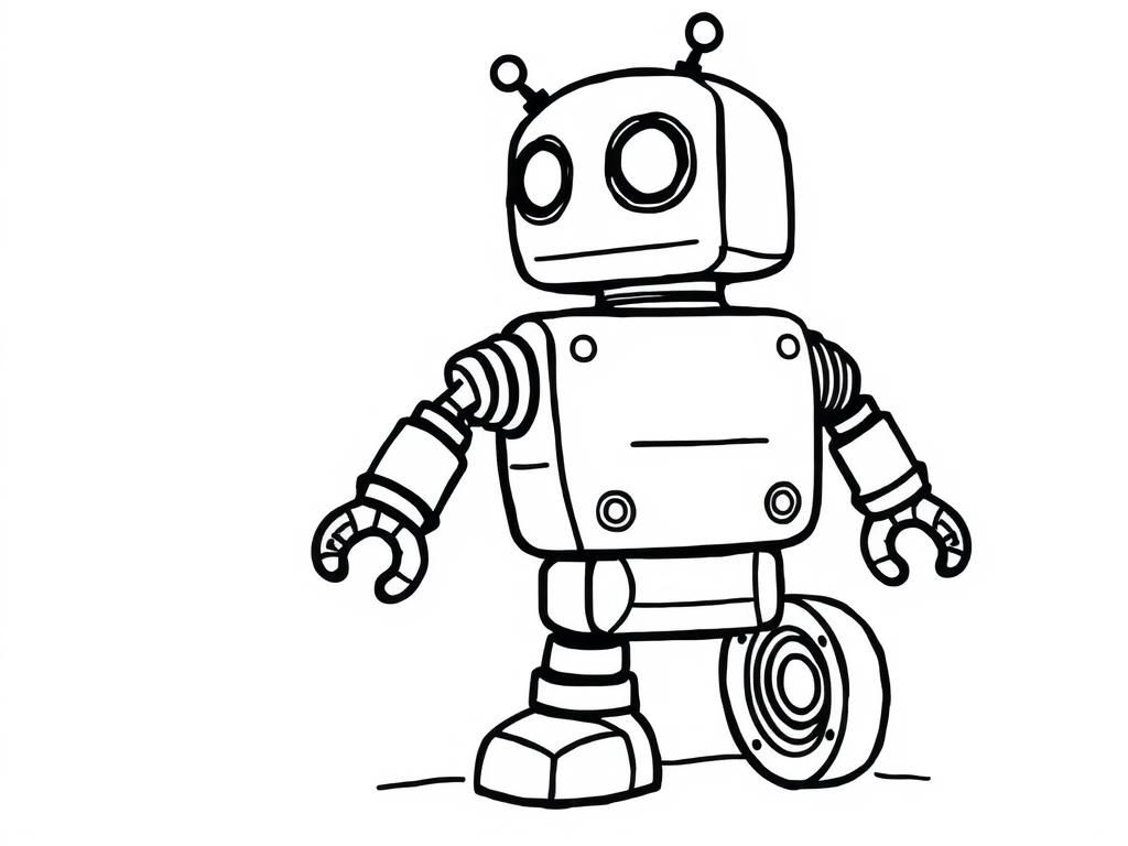 Robot Friend Coloring Page