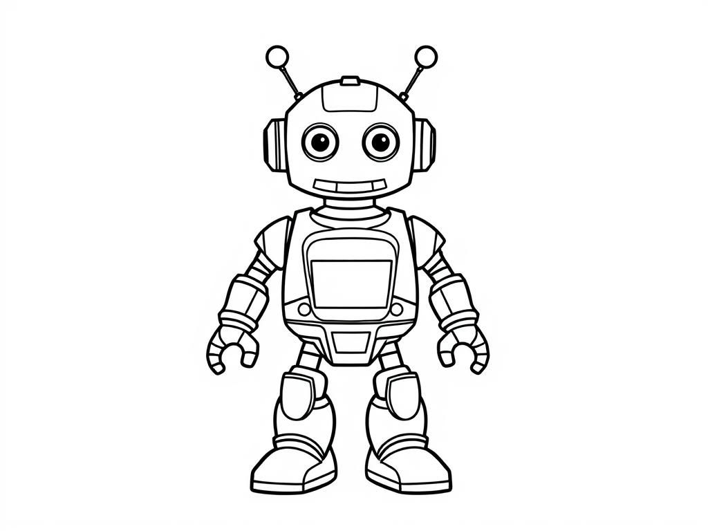 Cute Robot Coloring Page