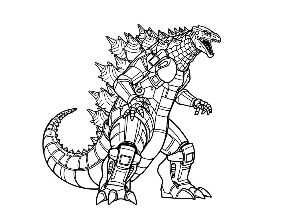 Robotic Dinosaur Coloring Page