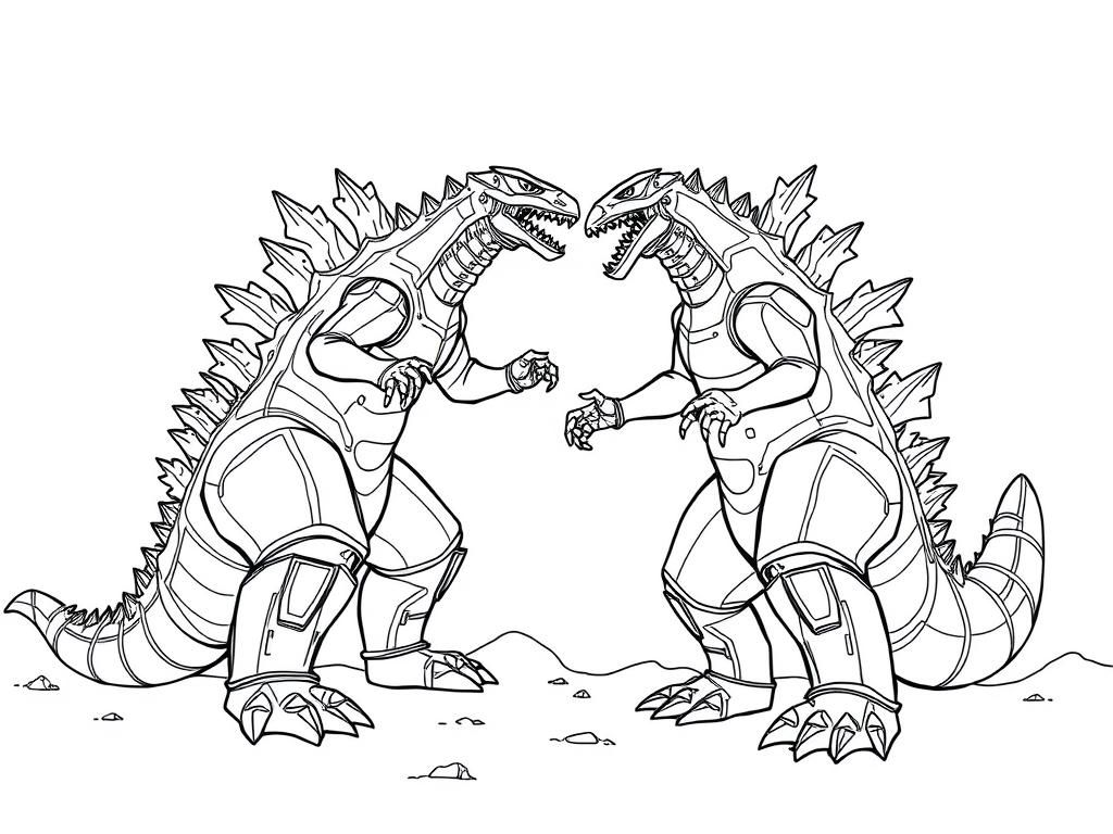 Robotic Dinosaurs Coloring Page