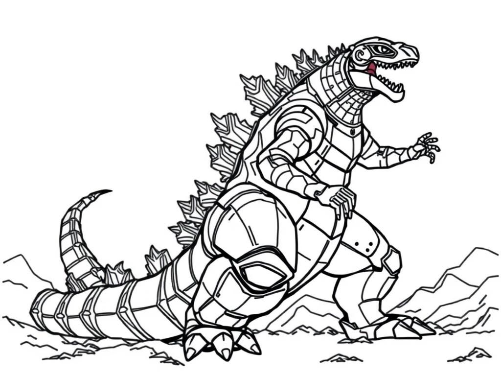 Robotic Dinosaur Coloring Page