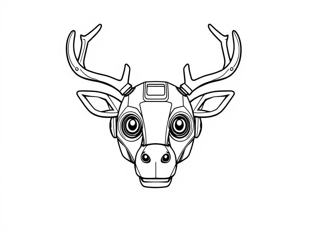 Robotic Deer Coloring Page