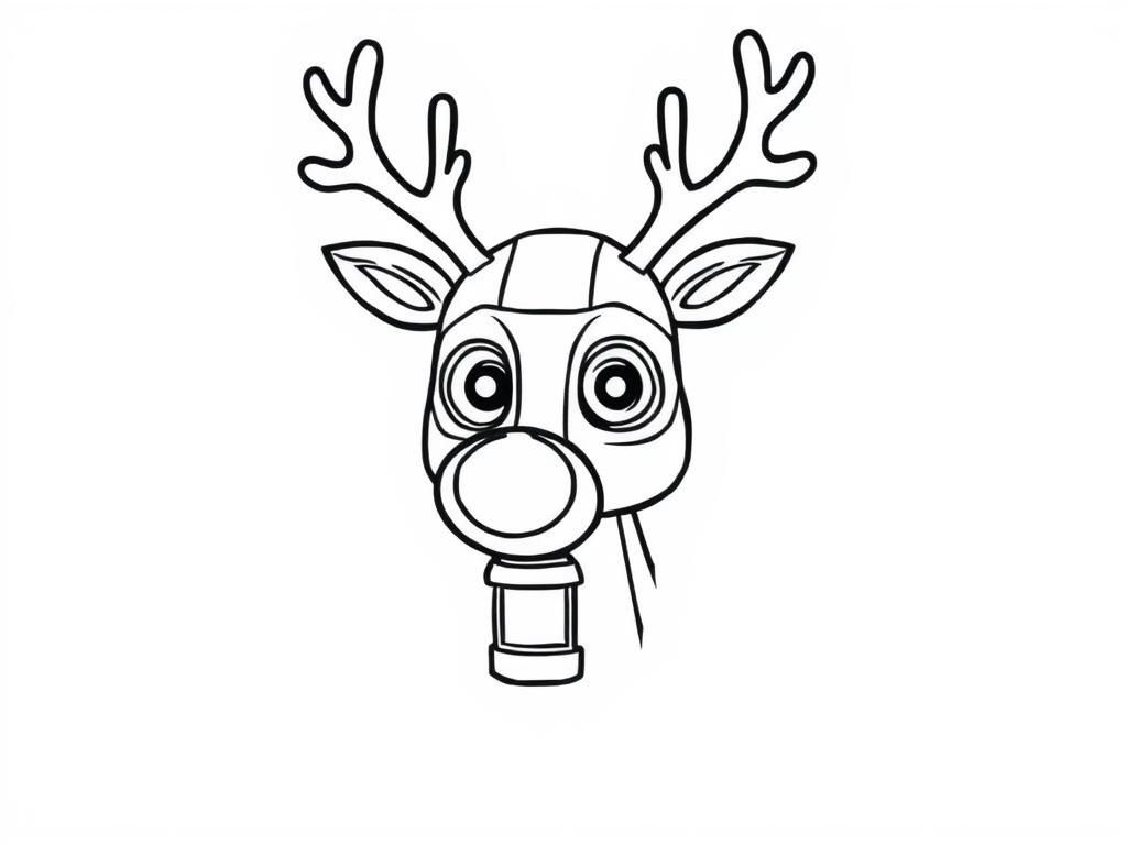 Reindeer Gas Mask Coloring Page