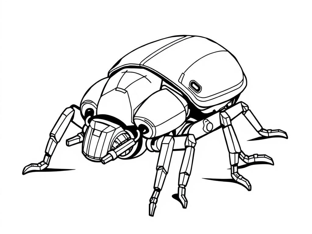 Robotic Beetle Coloring Page