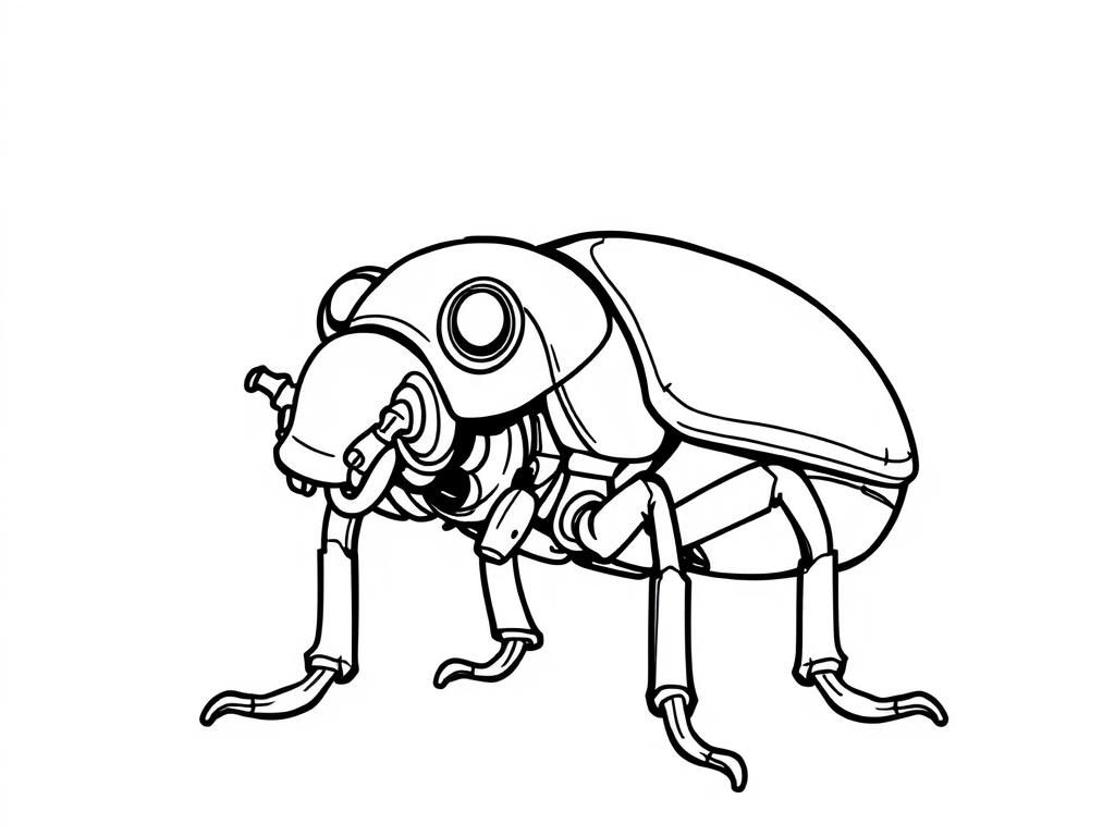 Robotic Beetle Coloring Page