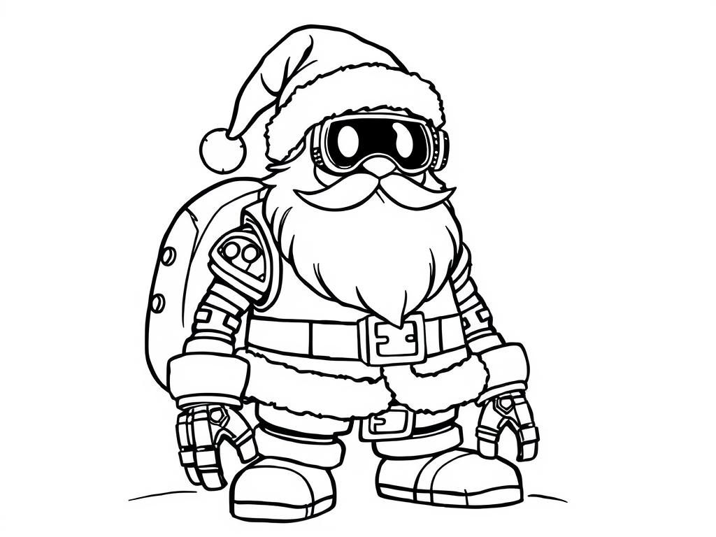 Futuristic Santa Claus Coloring Page