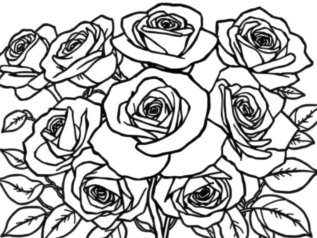 roses - Free Printable Coloring Page