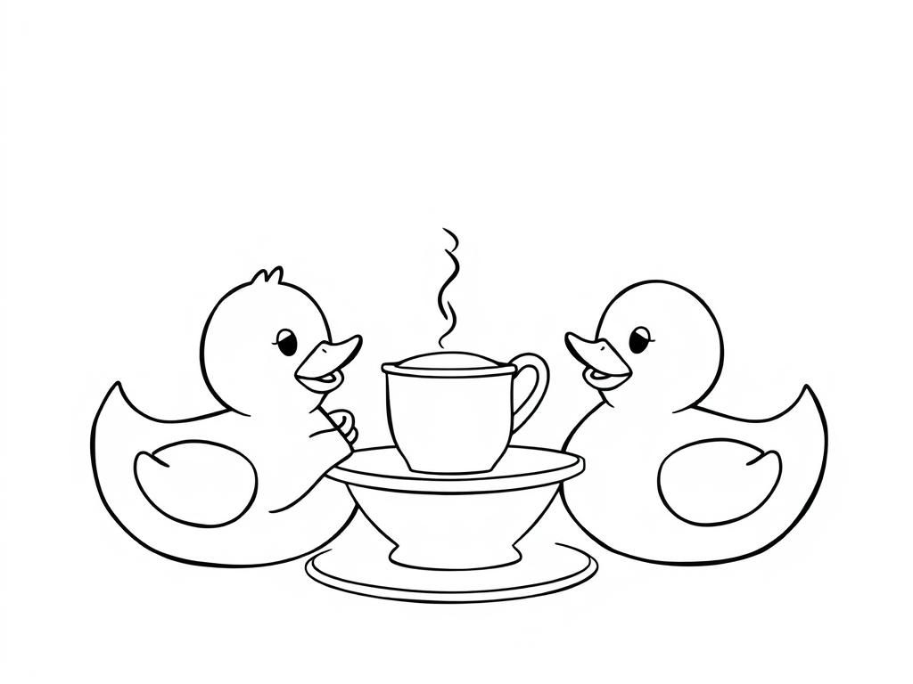 Rubber Ducks having a tea party