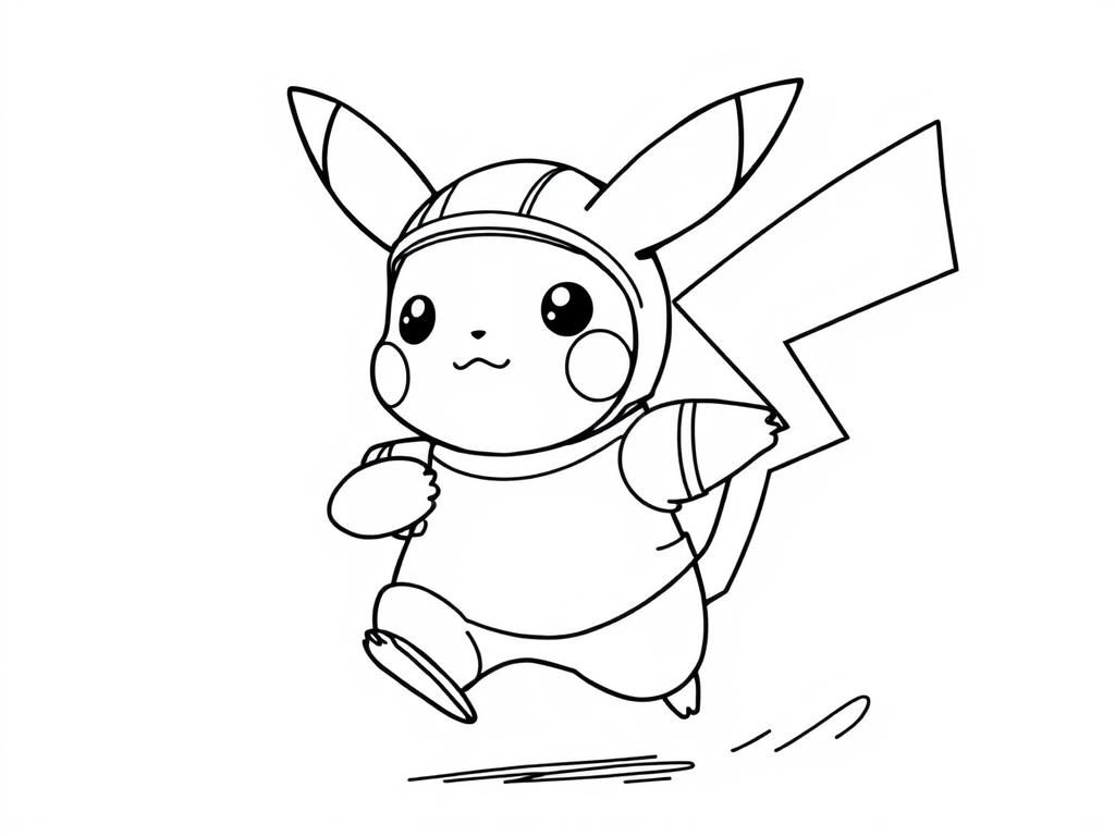 Pikachu in Space Suit Coloring Page