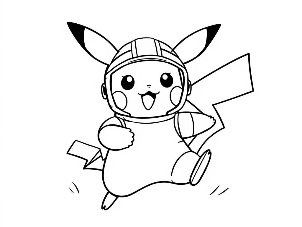 Pikachu Pilot Coloring Page