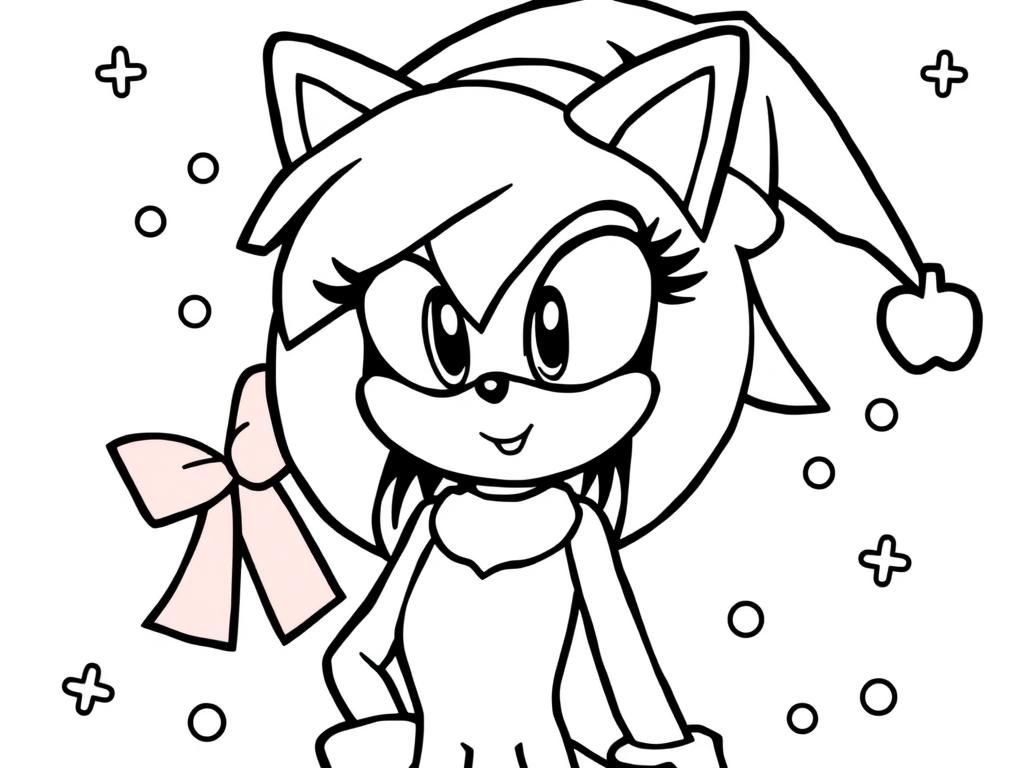 sally from sonic but christmas themed - Free Printable Coloring Page