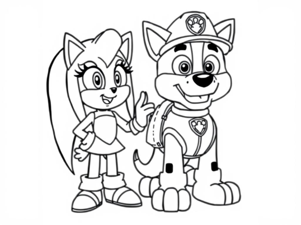 Paw Patrol Friends Coloring Page