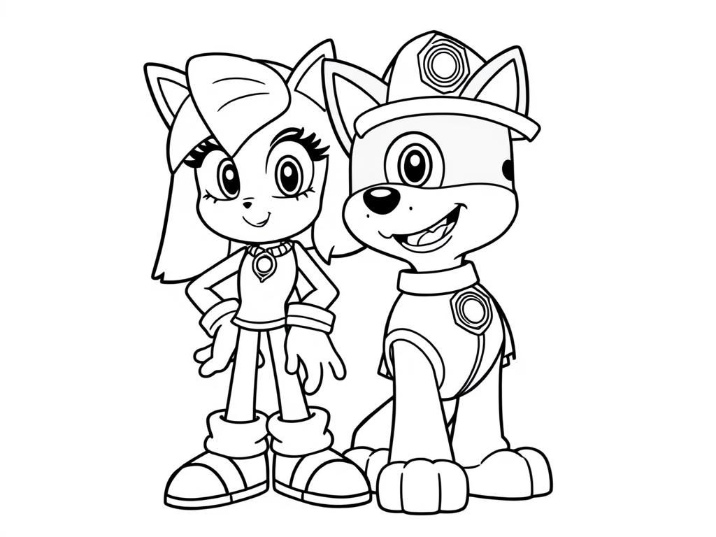 Paw Patrol Friends Coloring Page