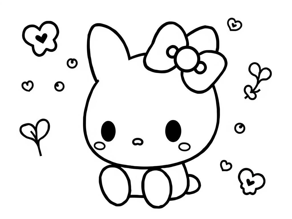 Cute Rabbit Coloring Page