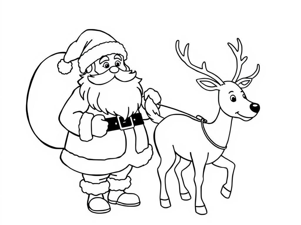 Preview of Santa Claus and raindeer