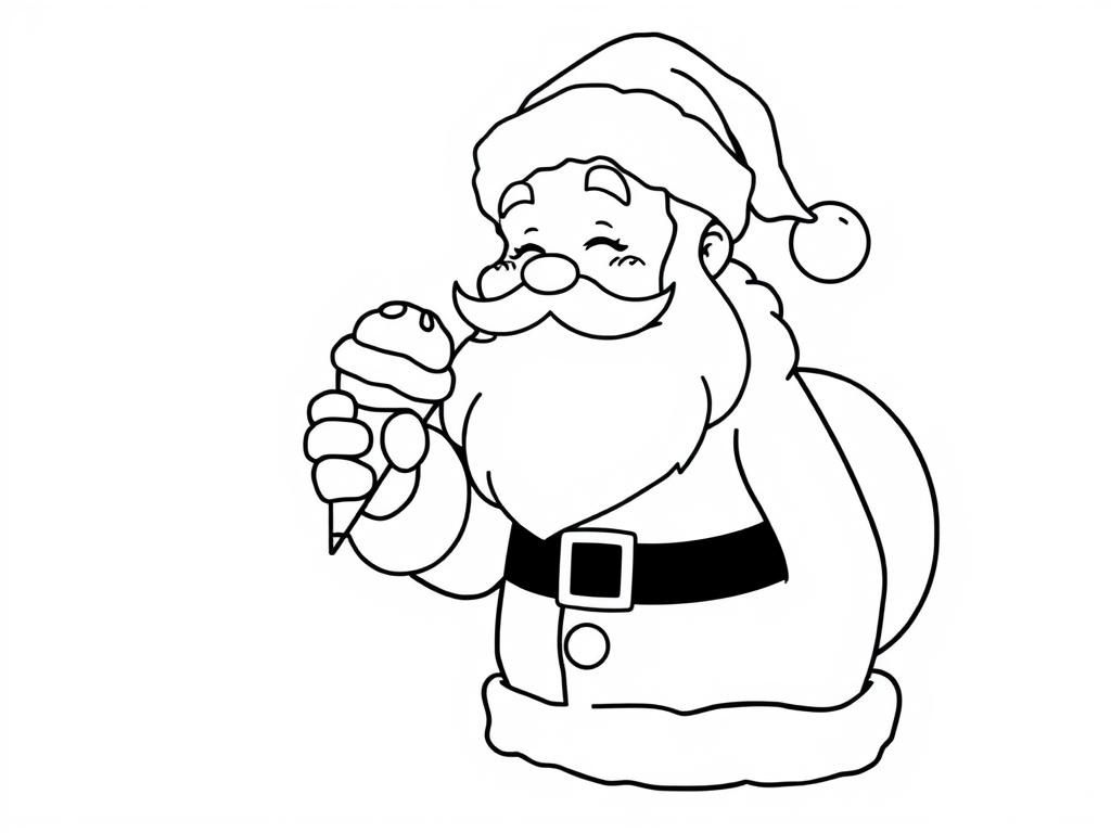 Santa Claus Holding Bell Coloring Page