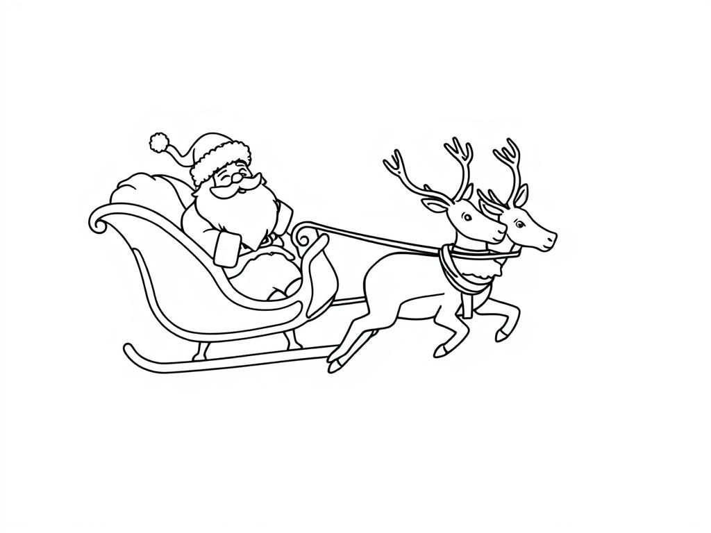 Preview of Santa Claus on his sleigh pulled by reindeer