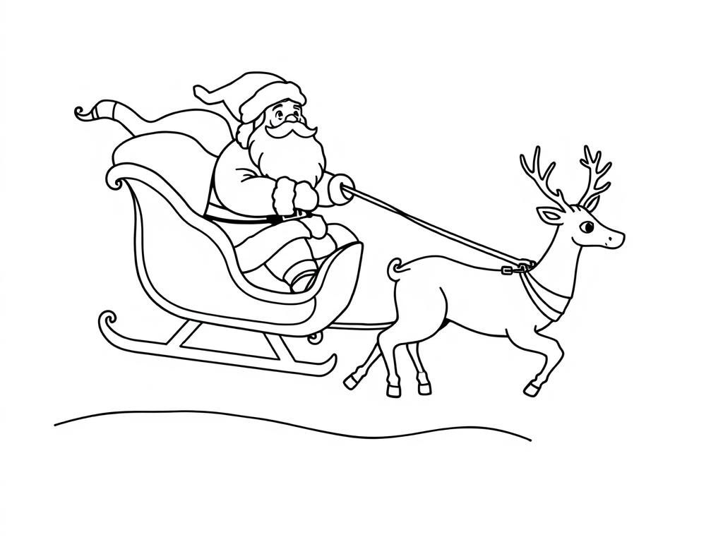 Preview of Santa Claus on his sleigh pulled by reindeer