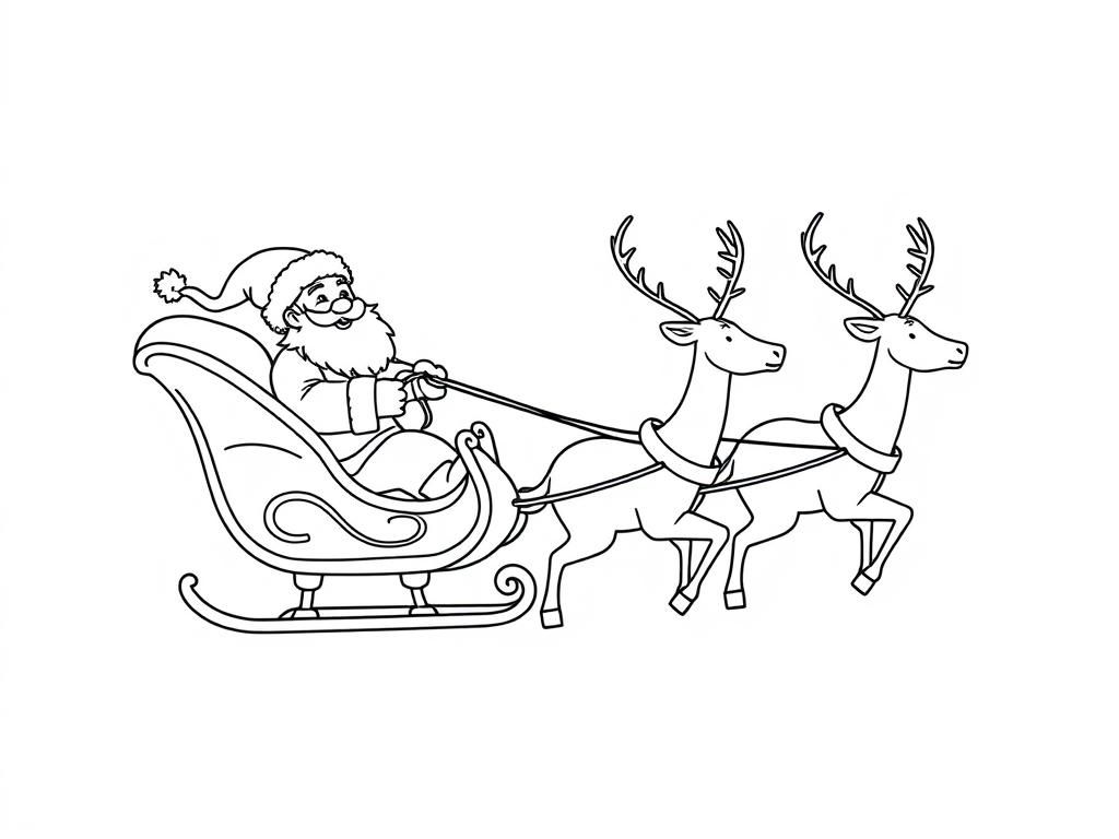 Preview of Santa Claus on his sleigh with four raindeer