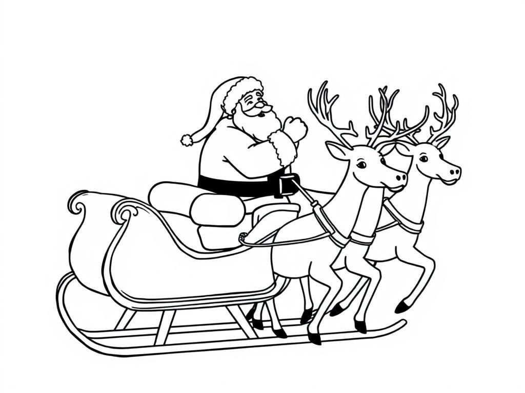 Preview of Santa Claus on his sleigh with four raindeer