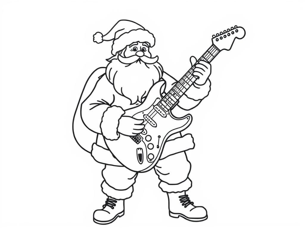 Preview of Santa Claus playing a fender stratocaster