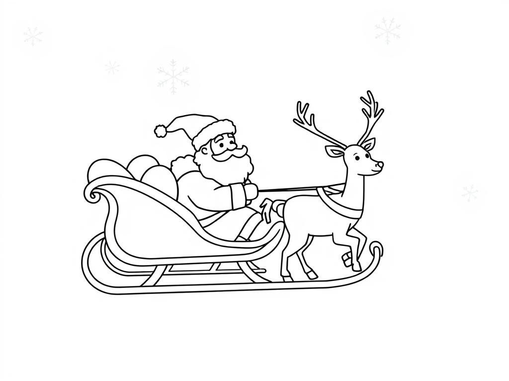 Santa's Sleigh Ride Coloring Page