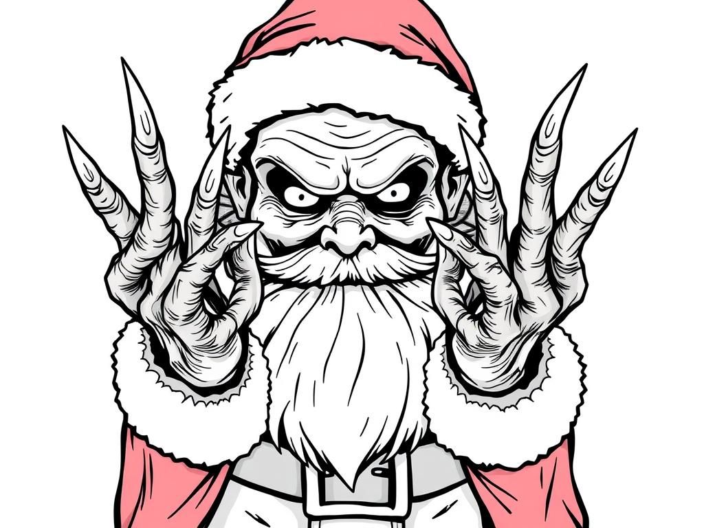 Scary Santa Claus Coloring Page