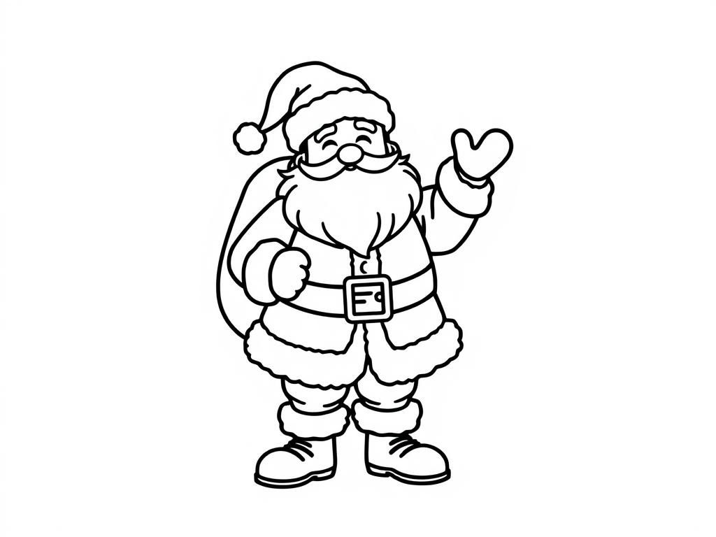 Santa Claus Waving Coloring Page