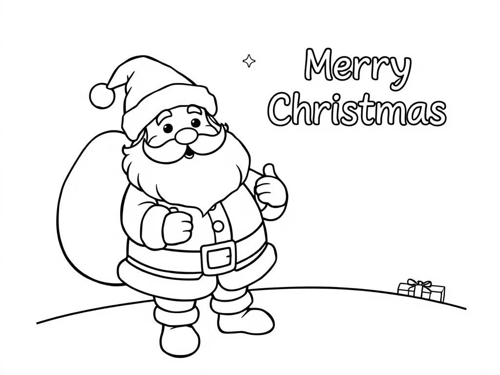 Santa Claus Merry Christmas Coloring Page