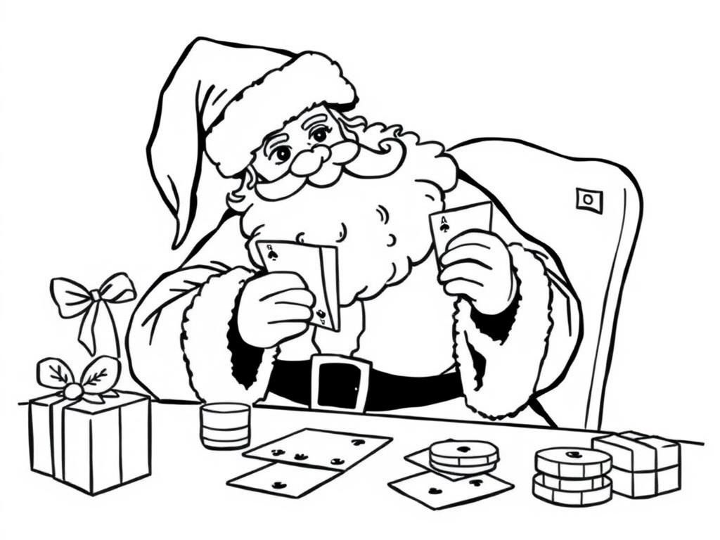 Preview of santa playing a card game