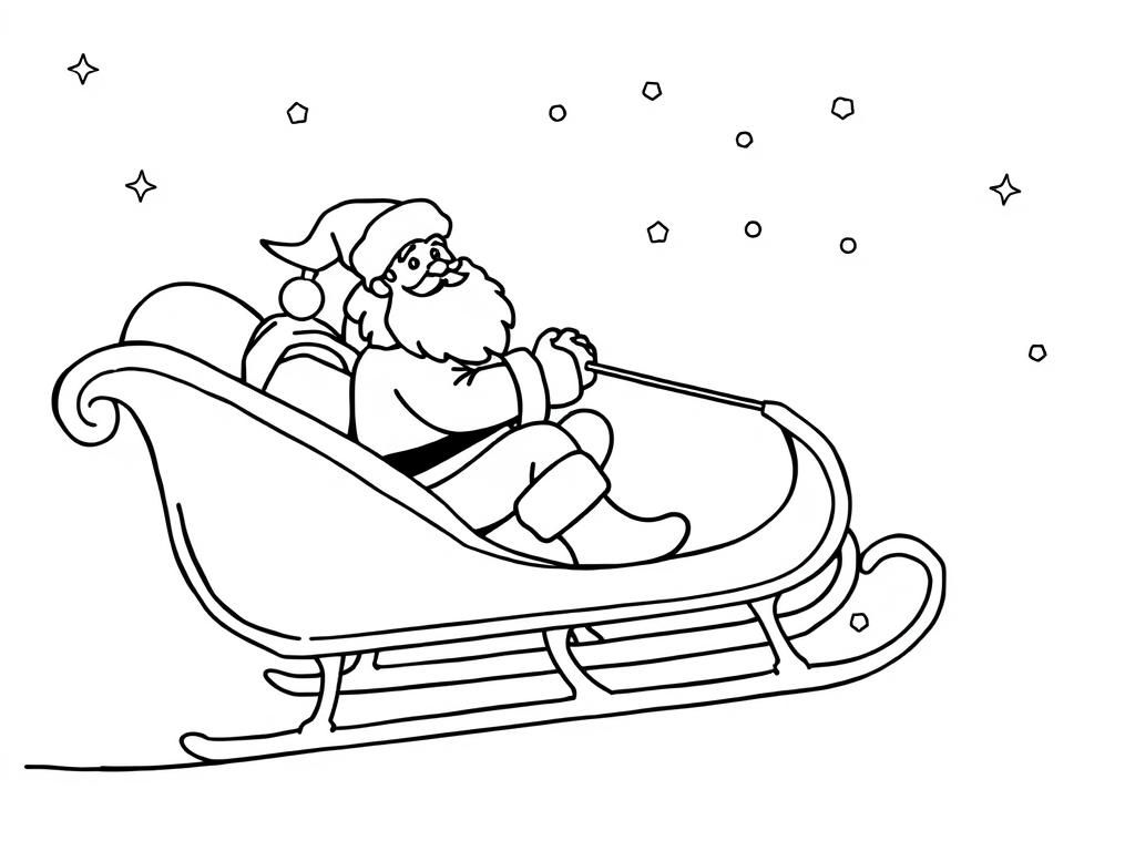 Santa Claus Sleigh Ride Coloring Page