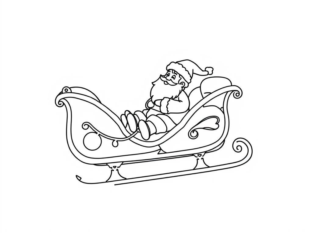 Santa Claus in Sleigh Coloring Page