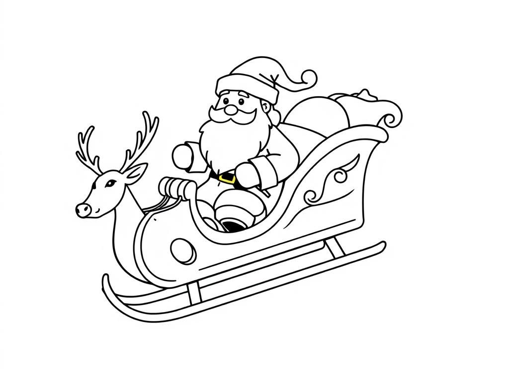 Santa's Sleigh Ride Coloring Page