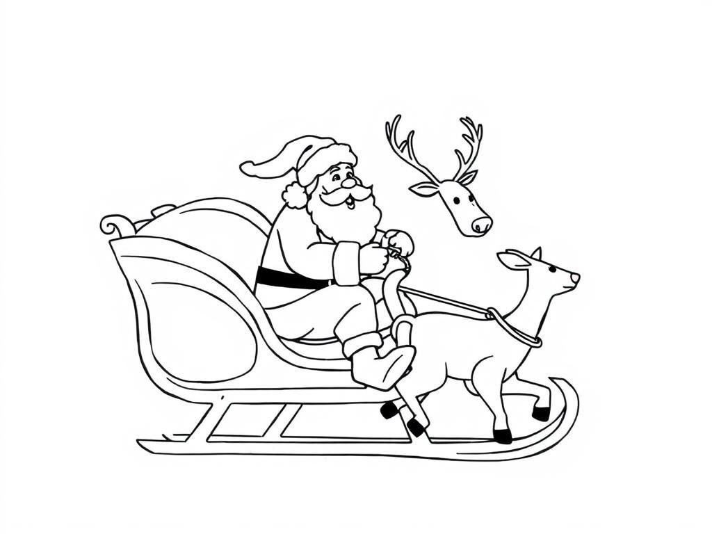 Santa Claus Sleigh Ride Coloring Page
