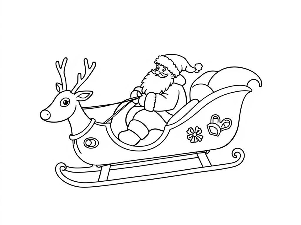 Santa's Sleigh Ride Coloring Page