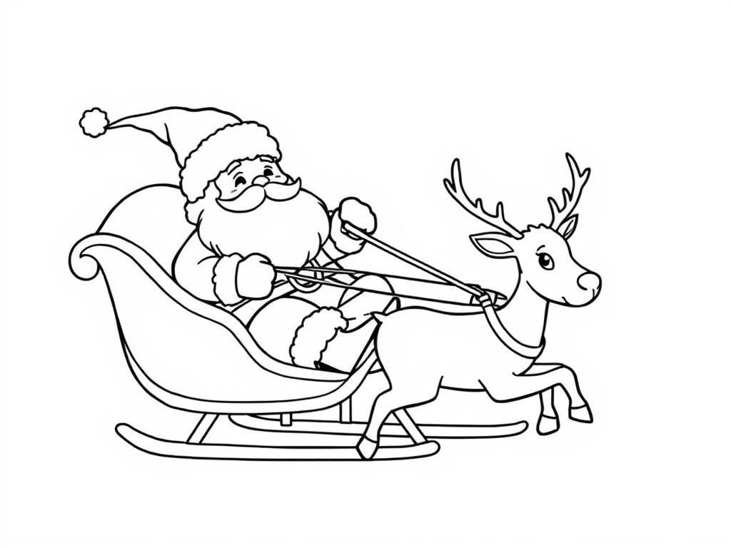 Santa Claus Sleigh Ride Coloring Page