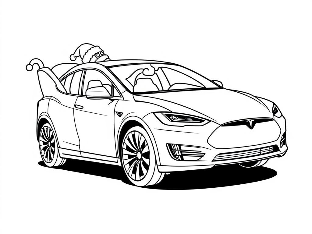 Preview of santa sleigh but a tesla