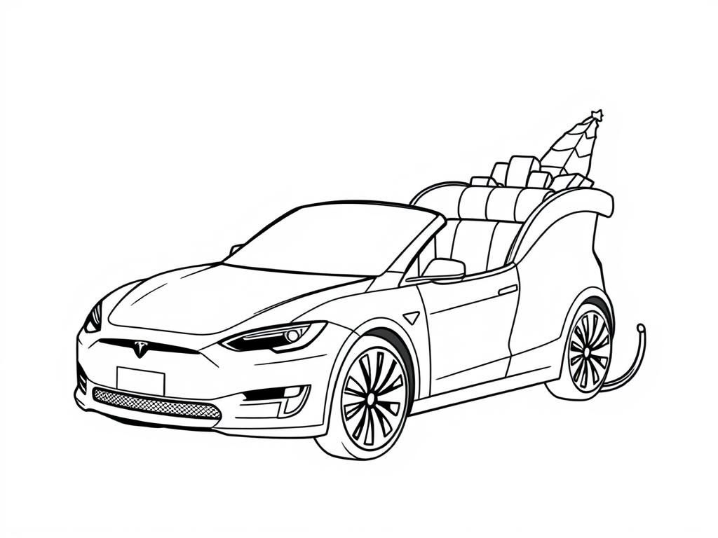 Preview of santa sleigh made from a tesla