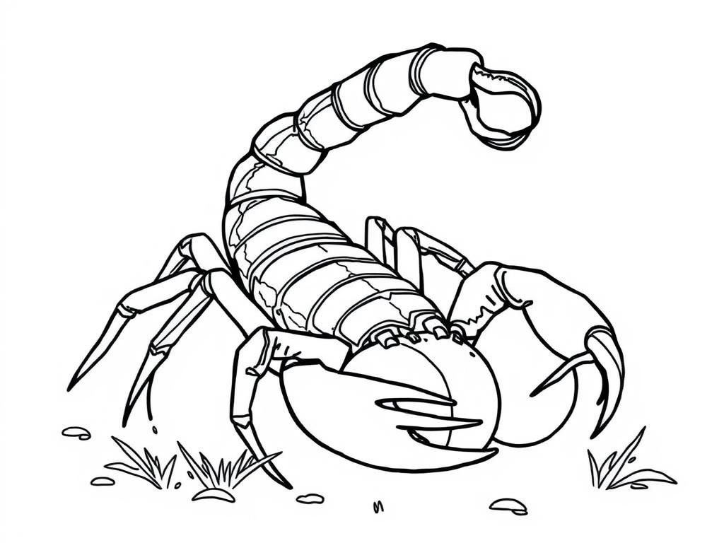 Scorpion eating her eggs - Free Printable Coloring Page