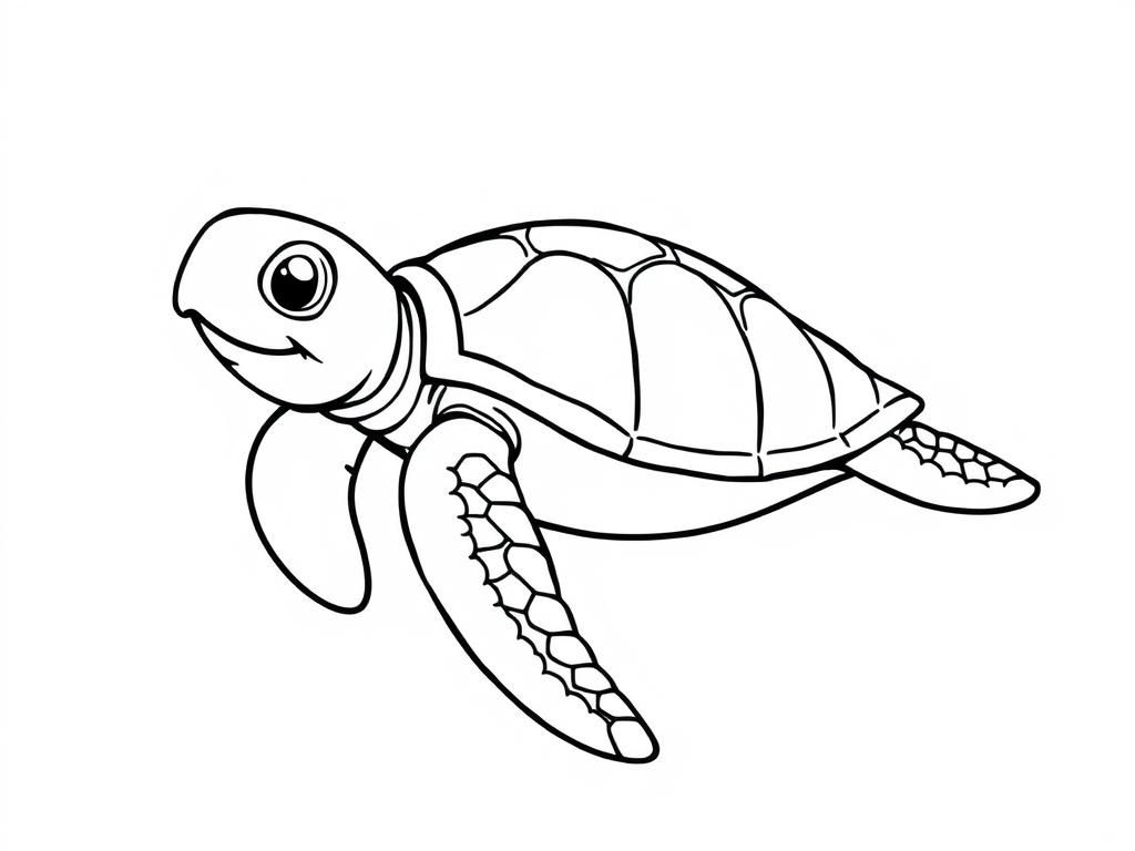 Kleurplaat van een schattige schildpad