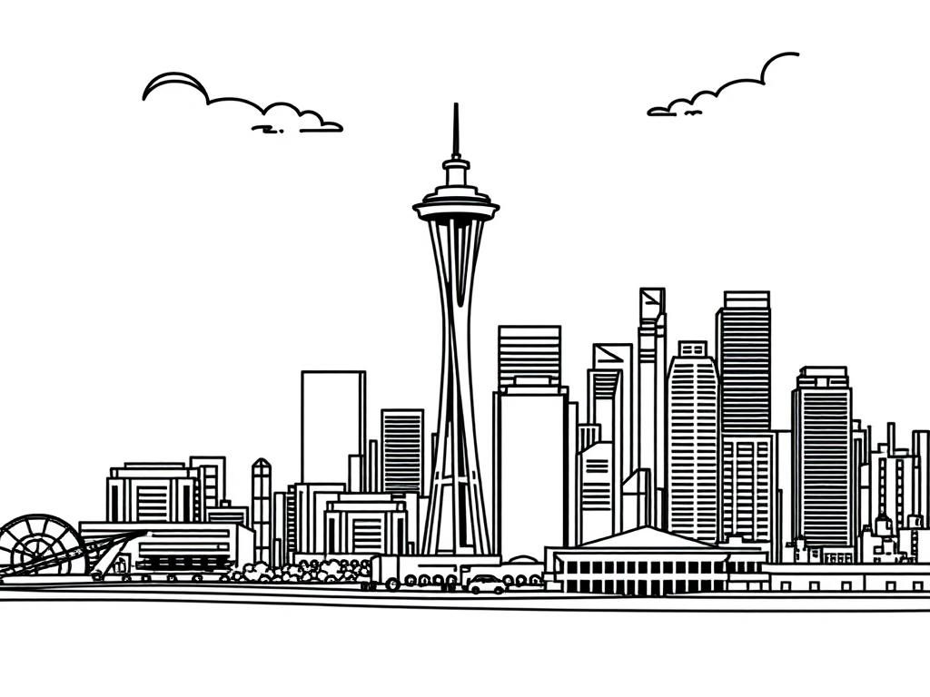 City Colorings - Cityscape Coloring Page