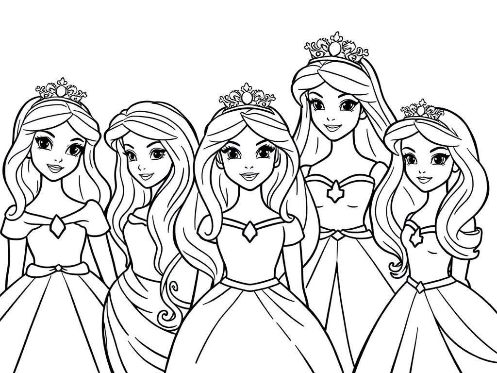 Princesses Coloring Page