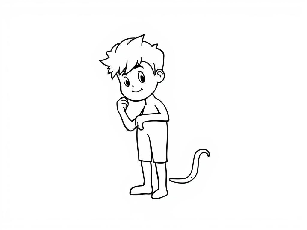 Mythical Boy Coloring Page