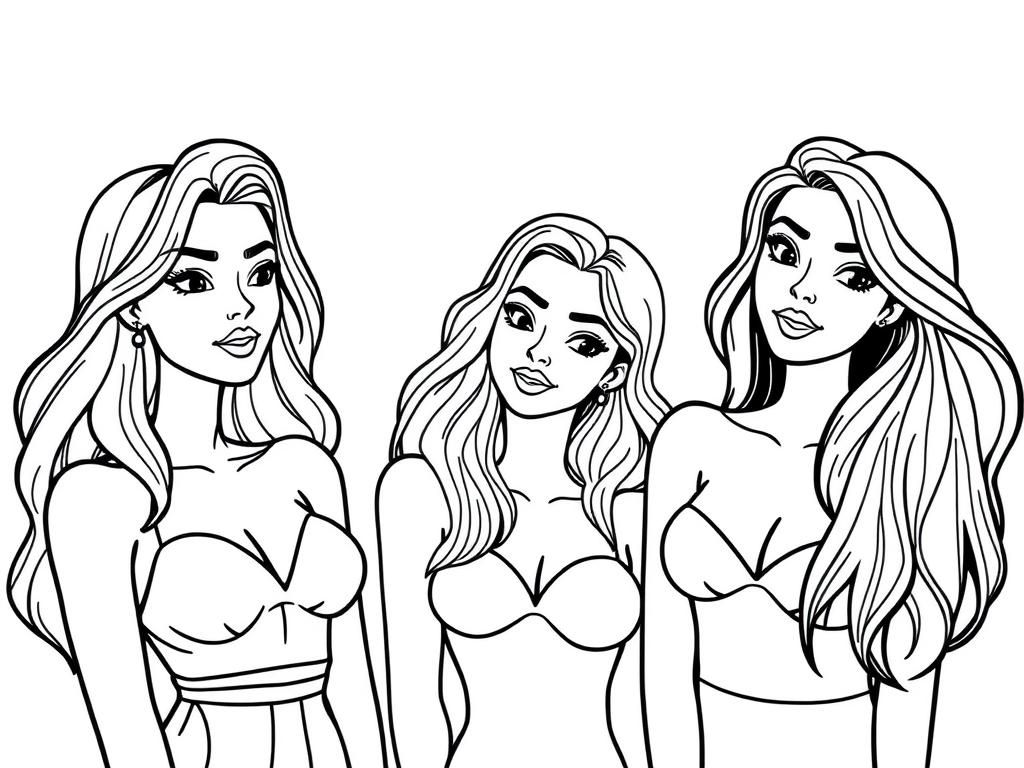 Kleurplaat van vriendinnen